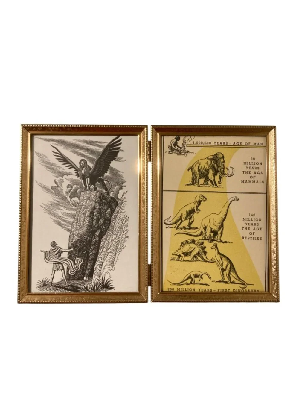 Vintage Gold Tone Double Sided Folding Picture Frame 7